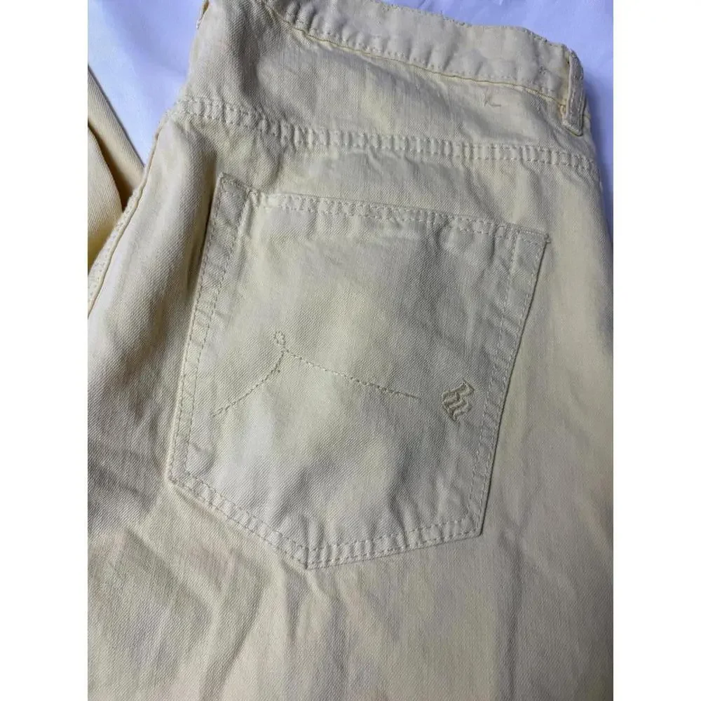 Rocawear‎ Jeans Mens Light Yellow Washed Straight Fit Cotton Size W40